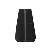 Top Stitch Zipper Skirt