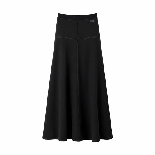 TOPSTITCHED STRETCH TEE SKIRT
