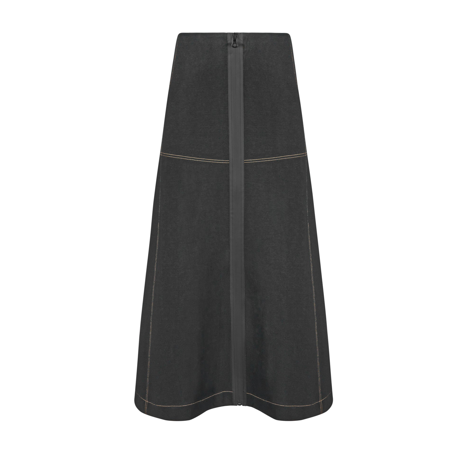 Maxi Top Stitch Zipper Skirt